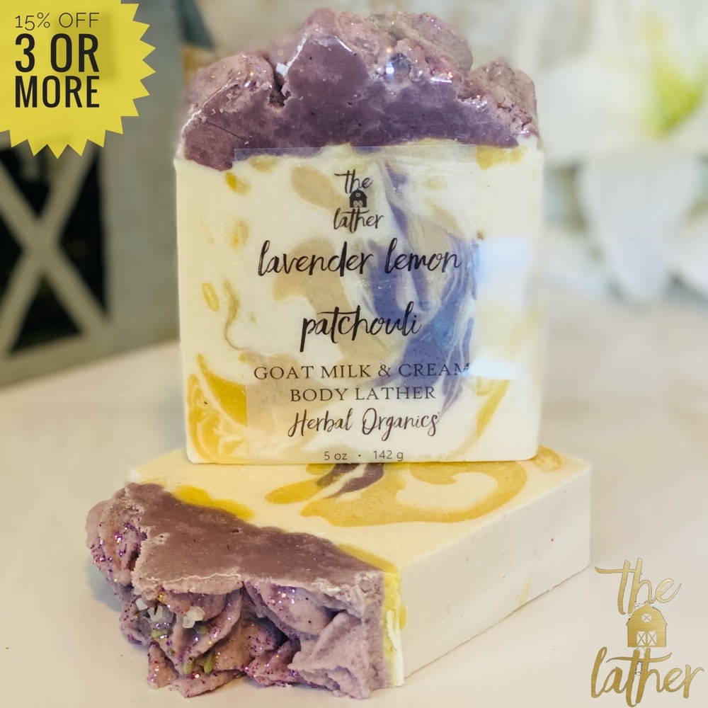 🍋💜LAVENDER LEMON PATCHOULI GoatMilk & Cream Lath